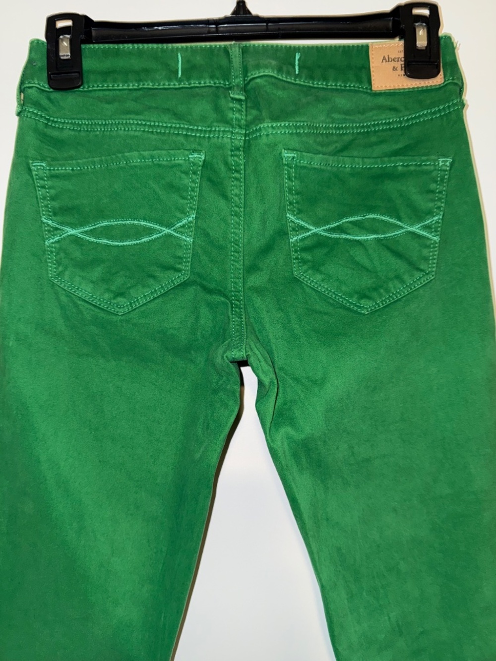 Abercrombie & Fitch Green Skinny Jeans Pants Size 0 W25 Stretch Denim